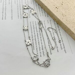 Tory Burch Silver Floral Choker Necklace